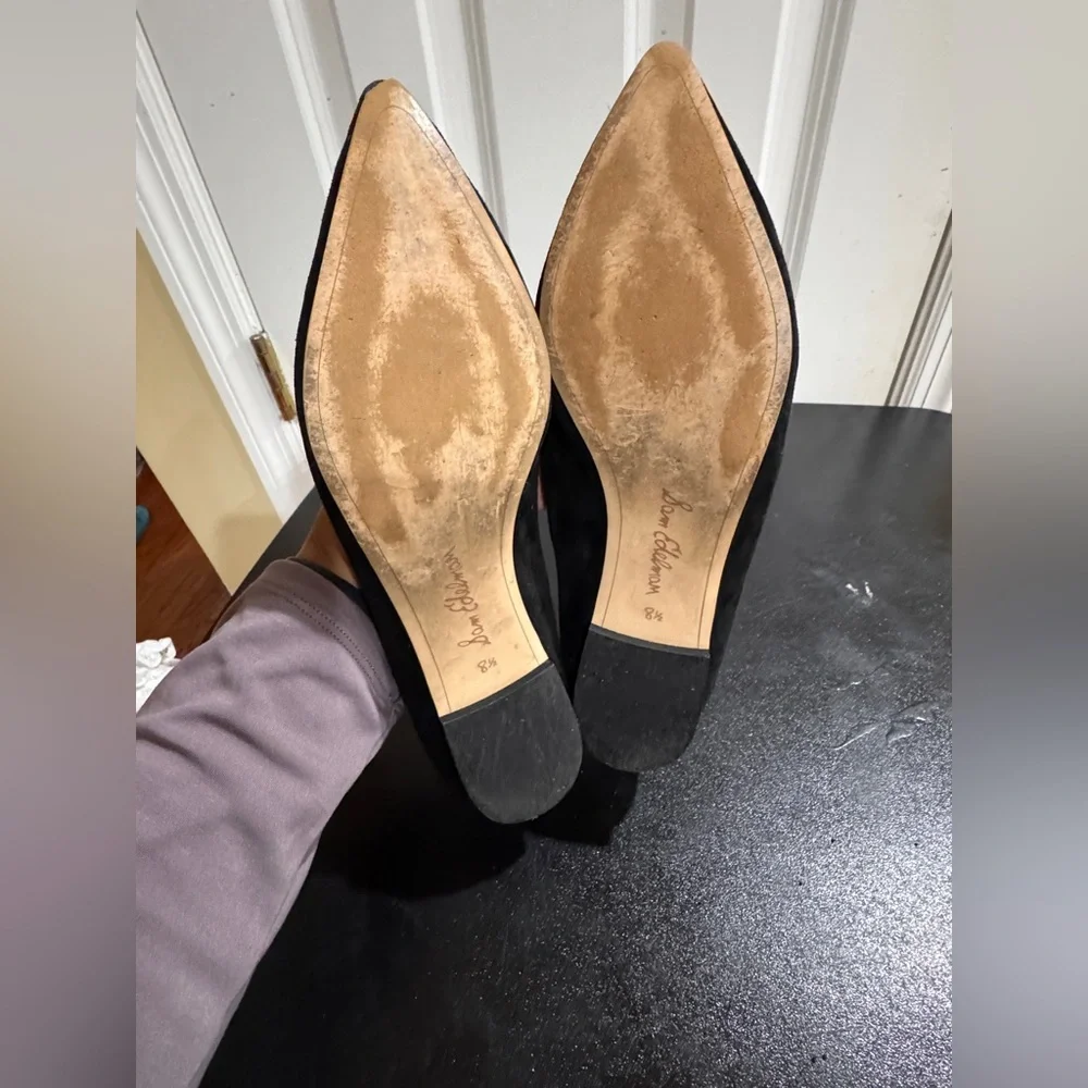 Sam Edelman Black Suede Flats with Stud Accents size 8.5
